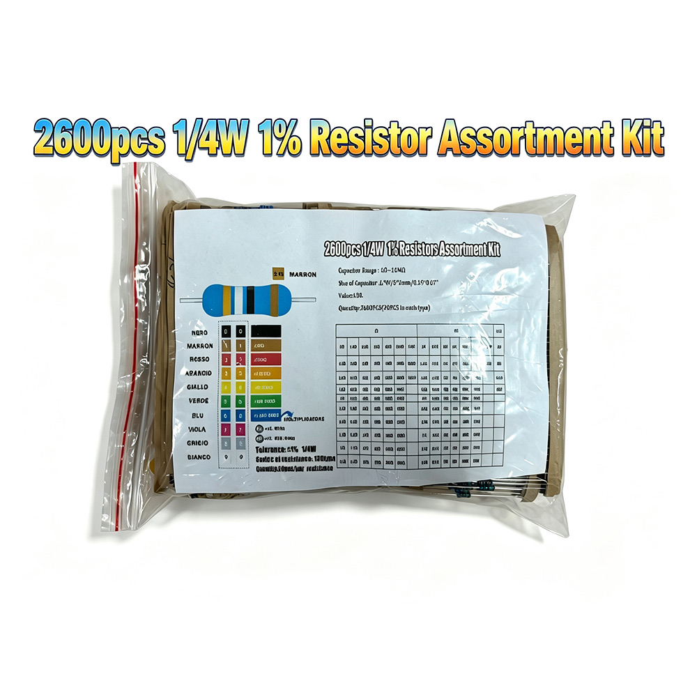 Diy Electronics Project Kit - 2600pcs Metal Film Resistors Assorted Pack