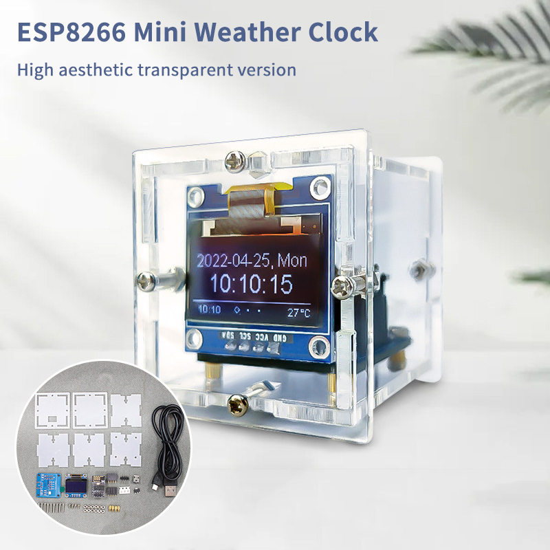 ESP8266 Mini Weather Clock Kit - Diy Electronics Project Kit recensie en prijs