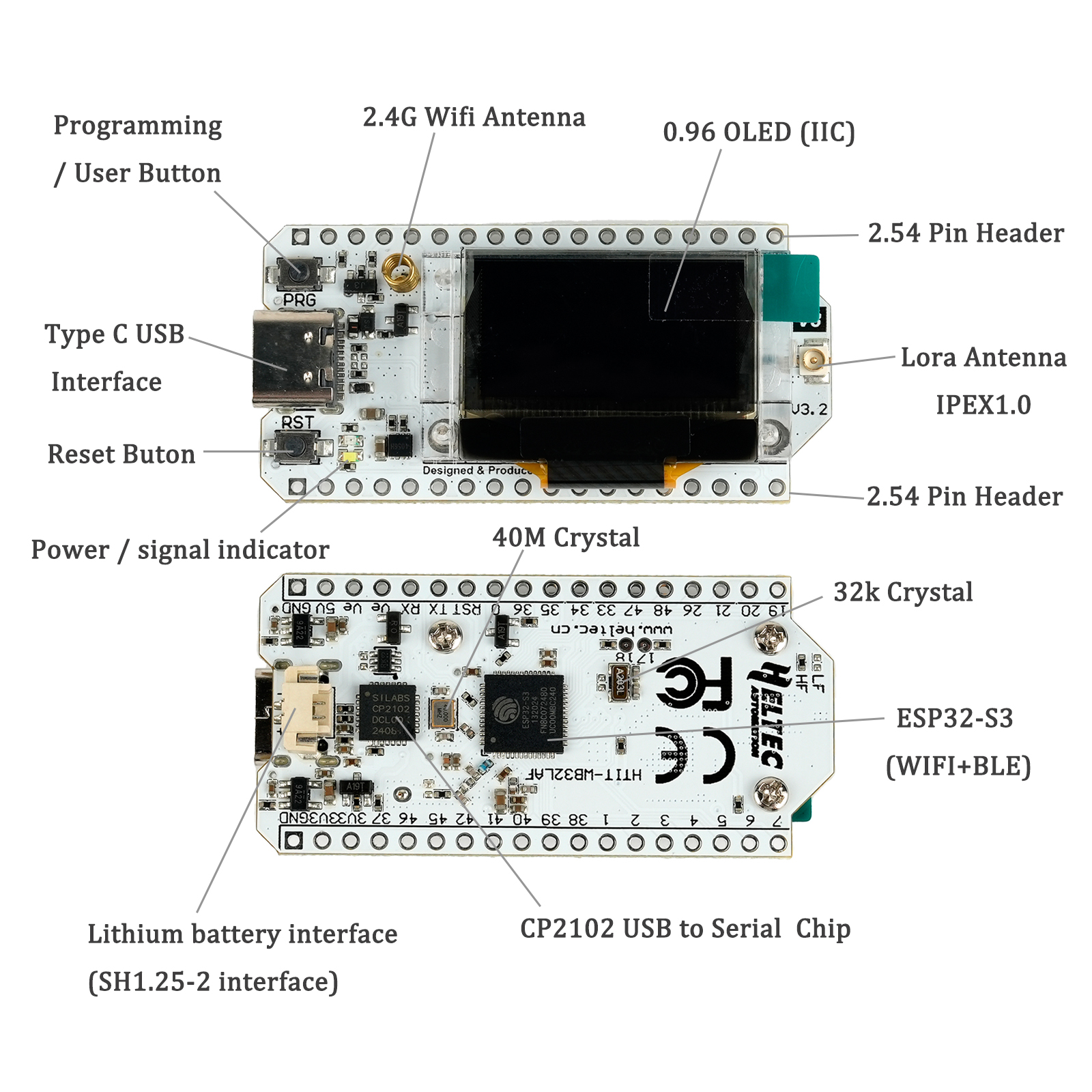 2PCS Heltec LoRa32 V3 868MHz 9 - Oled Display Module recensie en prijs