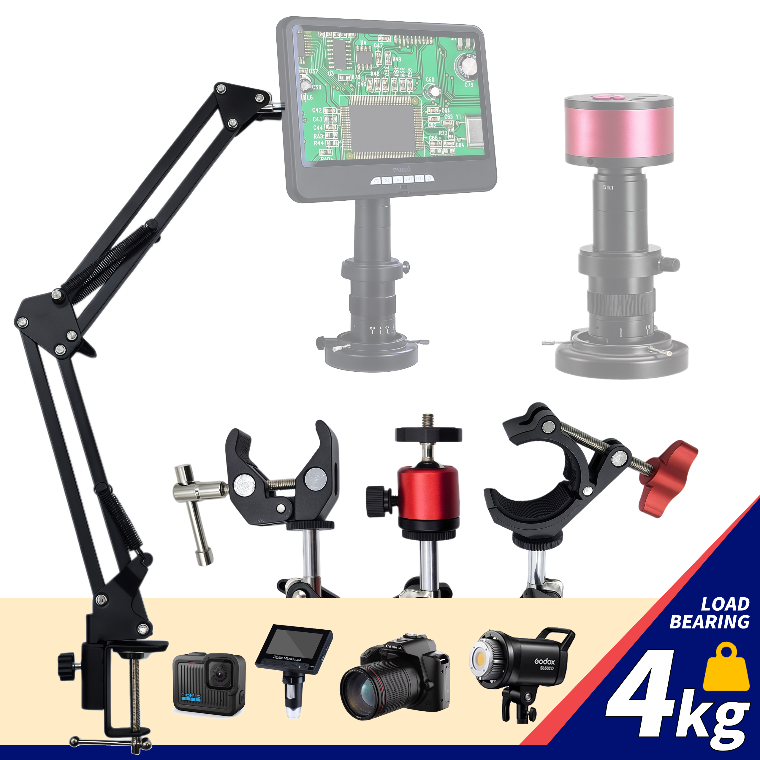 Adjustable Microscope Stand 4k - Diy Electronics Microscope recensie en prijs