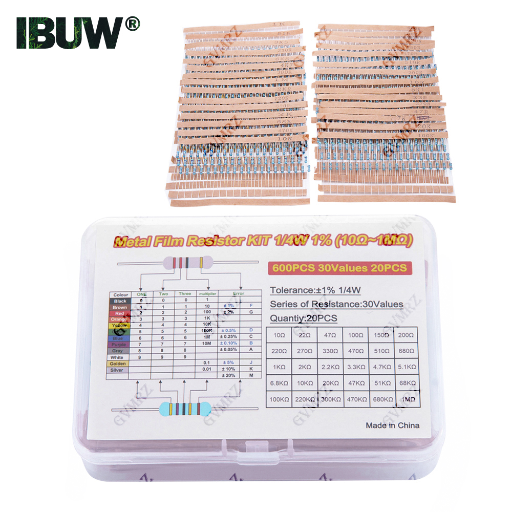 600PCS 30Values 1/4W Metal Fil - Diy Electronics Project Kit recensie en prijs