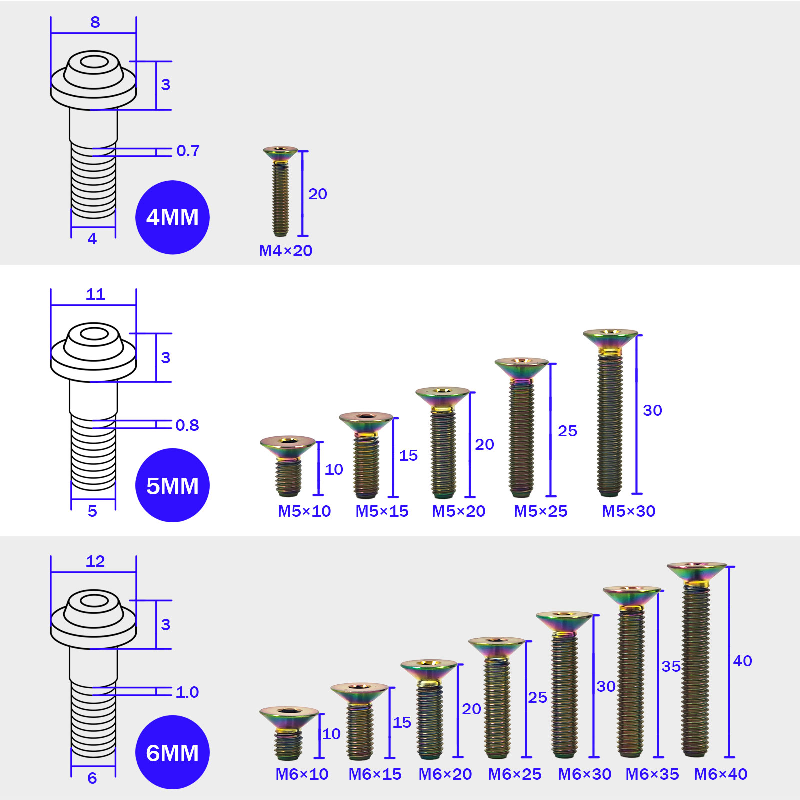 Titanium Countersunk Hex Bolts - Diy Motorcycle Electronics recensie en prijs