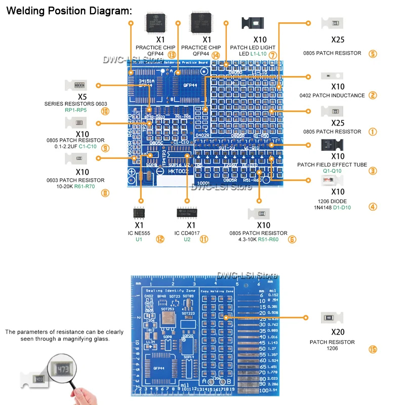 SMD/SMT Components Soldering P - Diy Electronics Project Kit recensie en prijs
