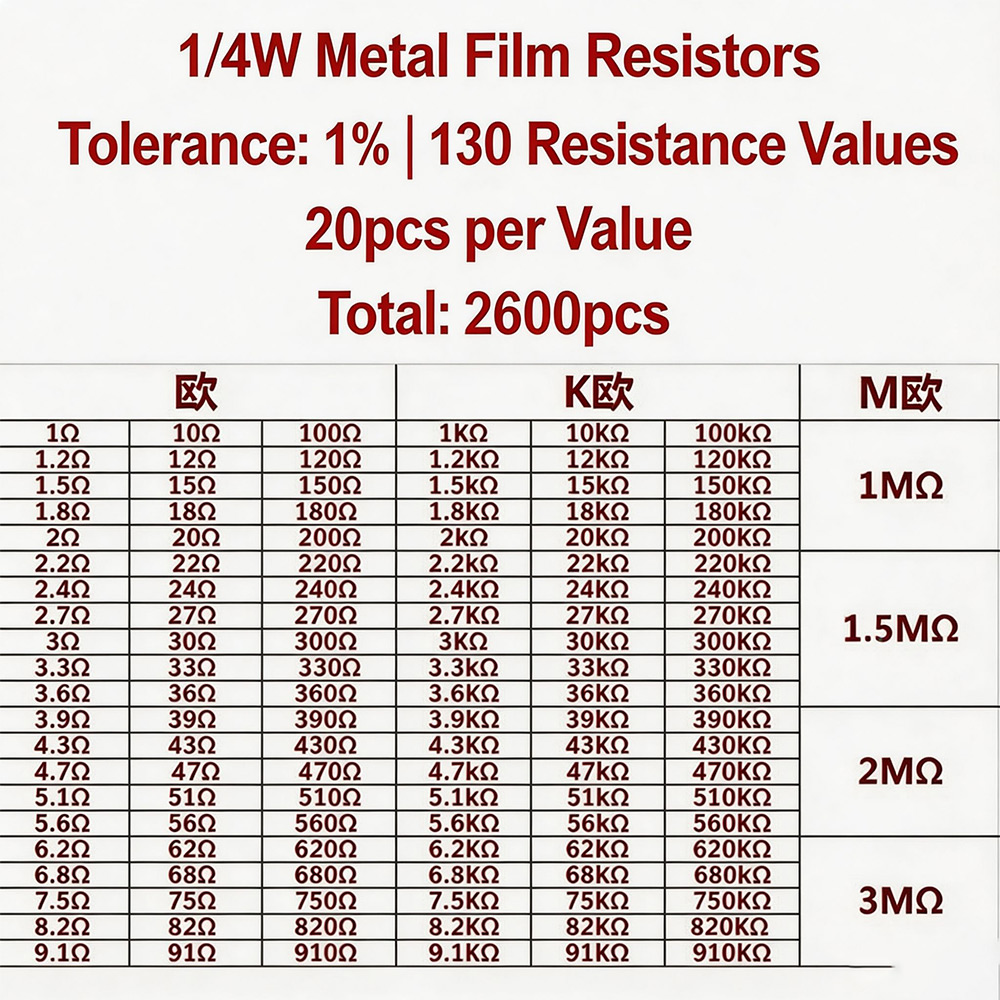2600pcs Metal Film Resistors A - Diy Electronics Project Kit recensie en prijs